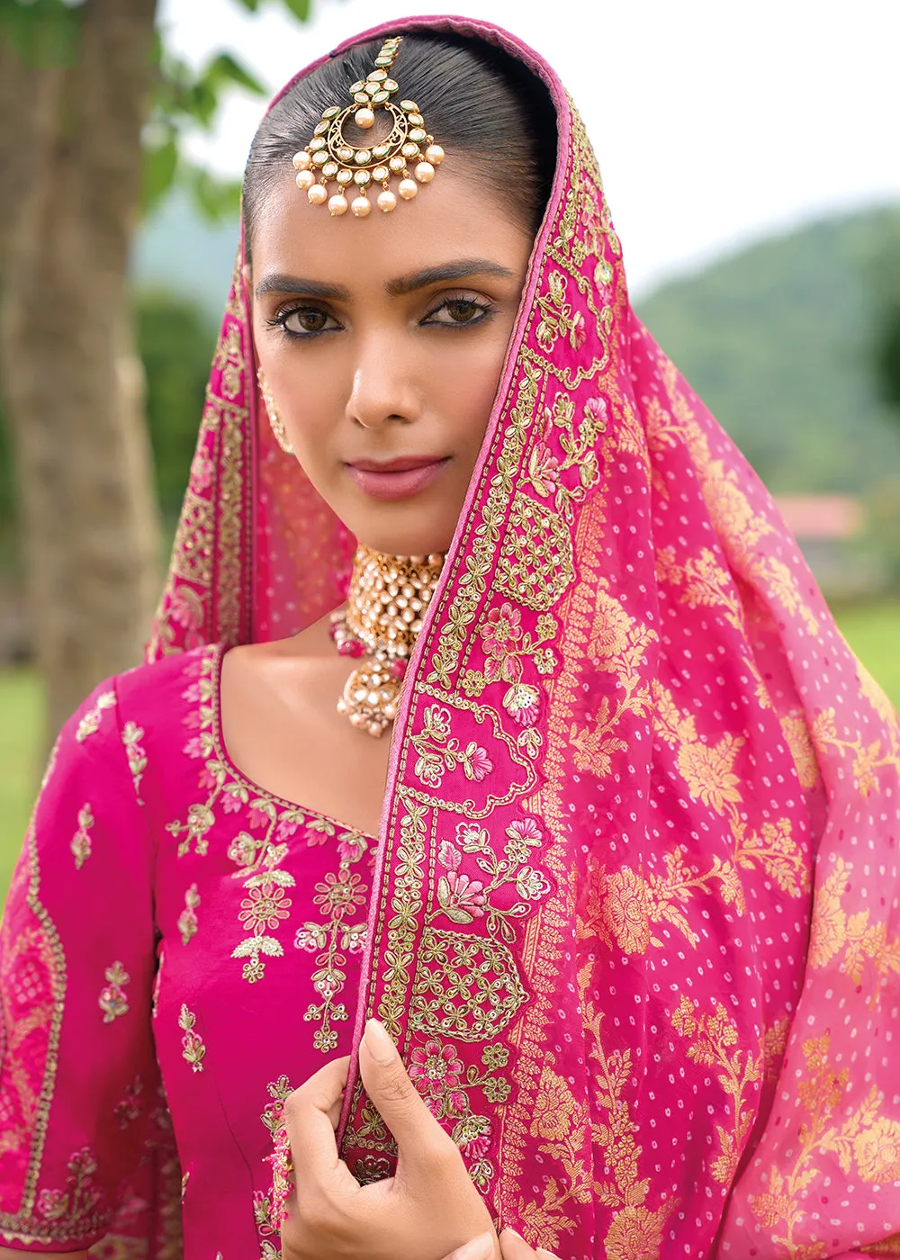 Bridal Rani Pink Heavy Embroidered Designer Lehenga Choli