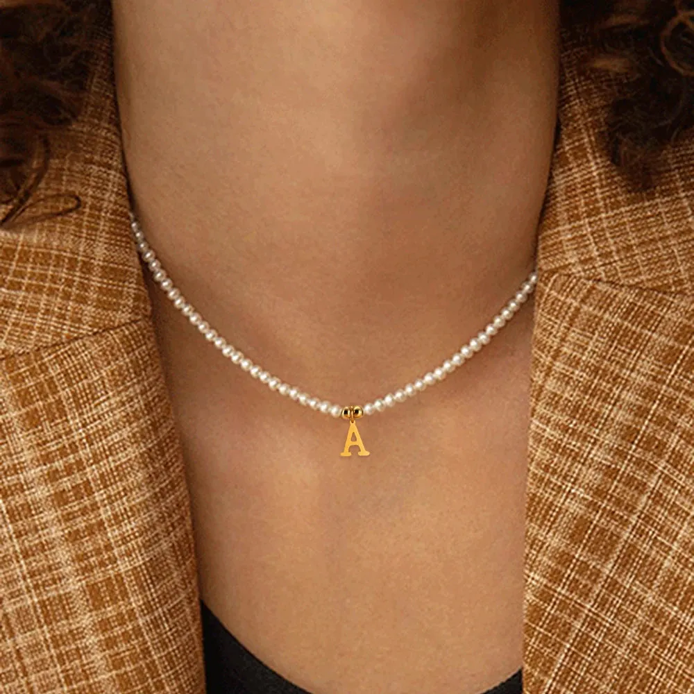 Initial Pearl Necklace