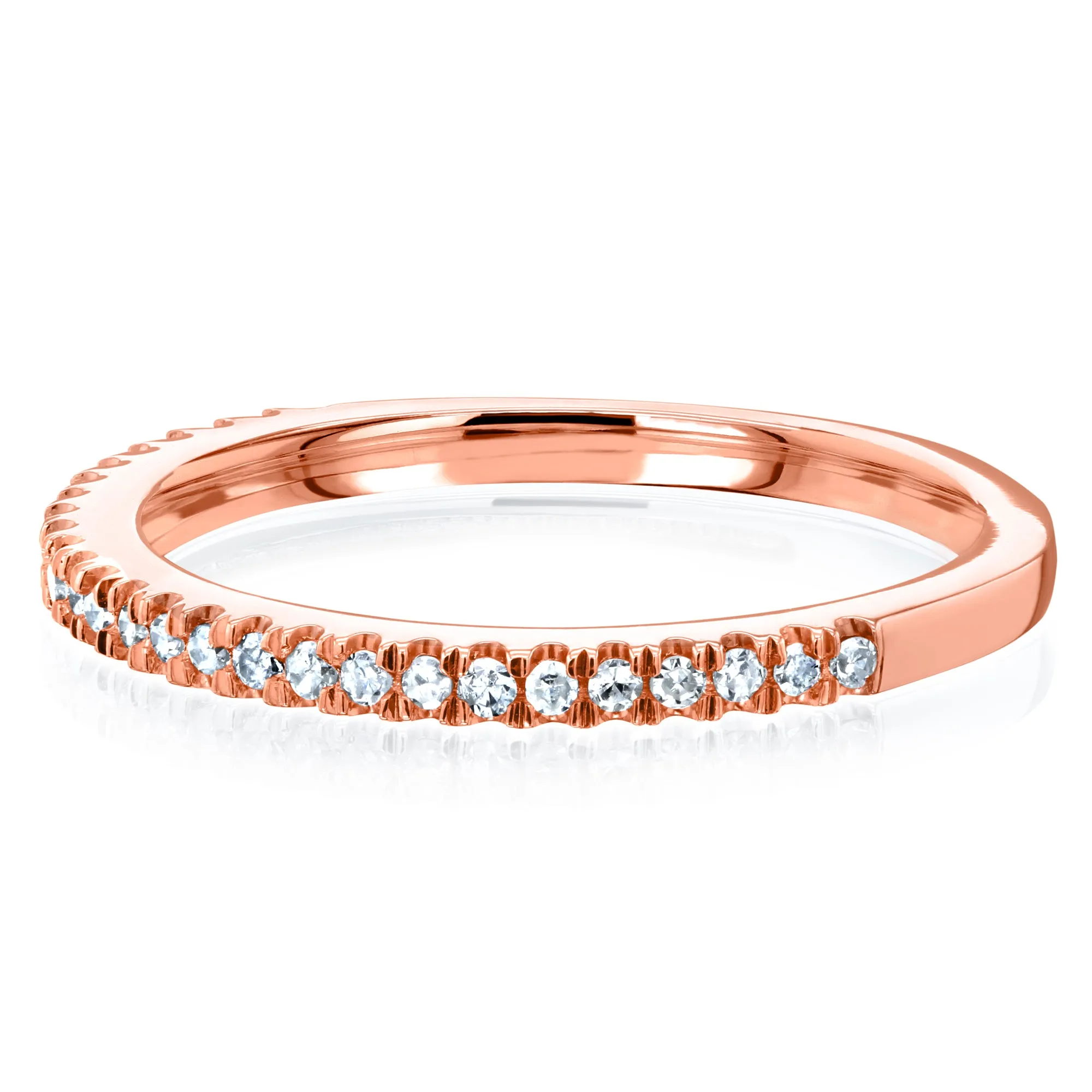 Round Brilliant Moissanite and Diamond Halo Bridal Wedding Rings Set 2 1/3 CTW 14k Rose Gold