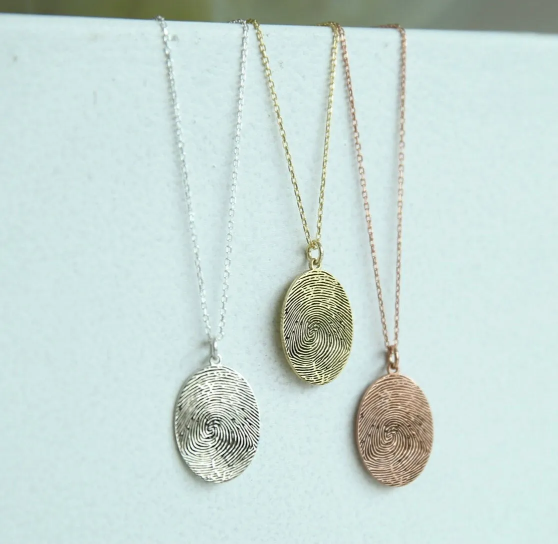 'Trace' Sterling Silver Fingerprint Necklace