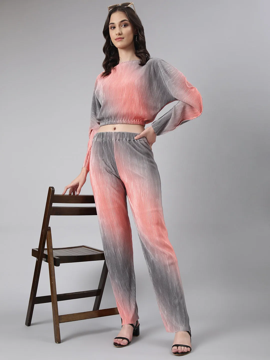 Women Coral Tie Dye Co-Ords